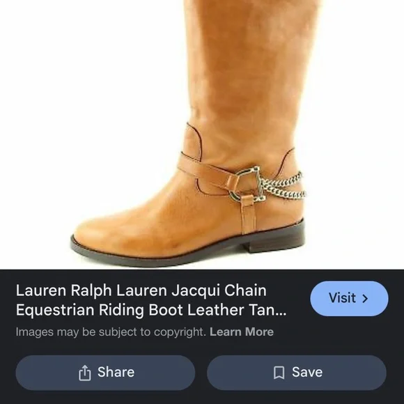 Lauren Ralph Lauren Jacqui Chain Leather Riding Boot. - Picture 10 of 14